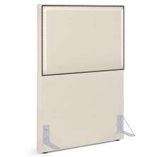 Cabeceira Box Solteiro Com Tachas 100 cm Vicenza L02 Facto Pérola Metalizado - Lyam Decor