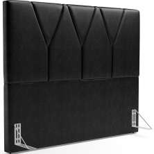 Cabeceira Cama Box Casal 140 cm Aurora W01 Couríssimo Preto Brilho - Lyam Decor