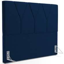 Cabeceira Cama Box Casal 140 cm Aurora W01 Suede Azul Marinho - Lyam Decor