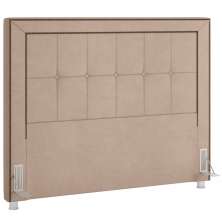 Cabeceira Cama Box Casal 140 cm P05 Atenas Veludo Bege - Lyam Decor