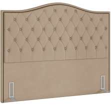 Cabeceira Cama Box Casal 140 cm P05 Grécia Veludo Bege - Lyam Decor
