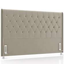 Cabeceira Cama Box Casal 140cm Estofada Frizza P05 Veludo Bege - Lyam Decor