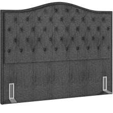 Cabeceira Cama Box Casal King 195 cm P05 Grécia Linho Cinza Escuro - Lyam Decor