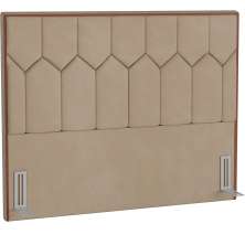 Cabeceira Cama Box Casal Queen 160 cm P05 Londres Veludo Bege - Lyam Decor