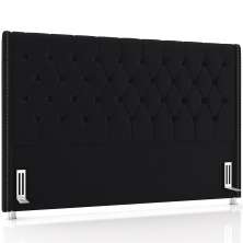 Cabeceira Cama Box King 195cm Estofada Frizza P05 Veludo Preto - Lyam Decor