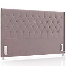 Cabeceira Cama Box King 195cm Estofada Frizza P05 Veludo Rosê - Lyam Decor