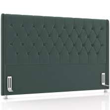 Cabeceira Cama Box King 195cm Estofada Frizza P05 Veludo Verde Musgo - Lyam Decor