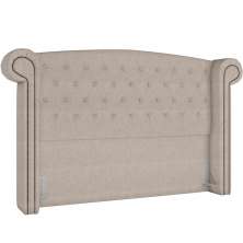 Cabeceira Cama Box King com Tachas 195 cm Sofia P05 Linho Cru - Lyam Decor