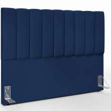 Cabeceira Cama Box Painel Casal Queen 160 cm Dália W01 Suede Azul Marinho - Lyam Decor