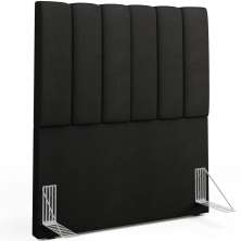 Cabeceira Cama Box Painel Solteiro 100 cm Dália W01 Poliéster Preto - Lyam