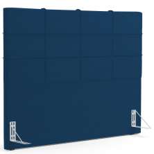 Cabeceira Cama Box Queen 160 cm Roma W01 Suede Azul Marinho - Lyam