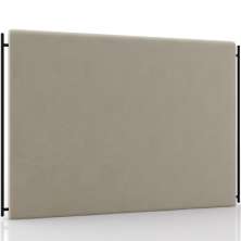Cabeceira Cama Box Queen 160cm Estofada Goya P05 Suede Bege - Lyam Decor