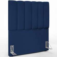 Cabeceira Cama Box Solteiro 100 cm Dália W01 Suede Azul Marinho - Lyam Decor