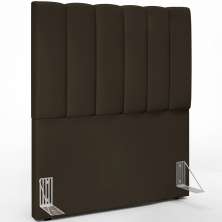 Cabeceira Cama Box Solteiro 100 cm Dália W01 Suede Marrom - Lyam Decor