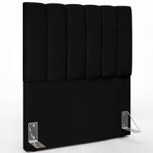 Cabeceira Cama Box Solteiro 100 cm Dália W01 Suede Preto - Lyam Decor