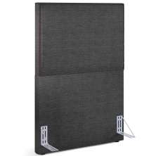 Cabeceira Cama Box Solteiro Com Tachas 100 cm Vicenza L02 Linho Cinza Escuro - Lyam Decor