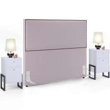 Cabeceira Casal Vicenza 140 cm Bouclê Rosê L02 Com 02 Mesas De Cabeceira Work Branco - Lyam Decor