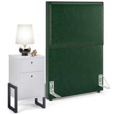 Cabeceira Solteiro Vicenza 100 L02 Facto Verde Musgo E 01 Mesa De Cabeceira Work Branco - Lyam Decor