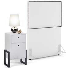 Cabeceira Solteiro Vicenza 100cm L02 Facto Branco Com 01 Mesa De Cabeceira Work Branco - Lyam Decor