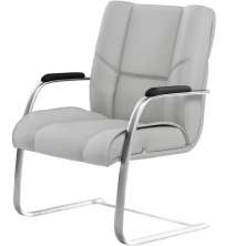 Cadeira De Escritório Fixa Executiva New Onix F02 Tecido Sintético Cinza - Lyam Decor