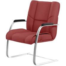 Cadeira De Escritório Fixa Executiva New Onix F02 Tecido Sintético Vermelho - Lyam Decor