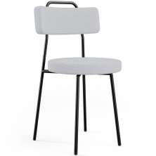 Cadeira Decorativa Estofada Para Sala De Jantar Barcelona L02 Linho Cinza - Lyam Decor