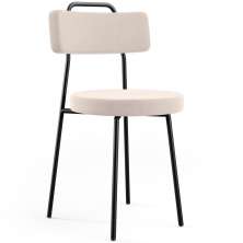 Cadeira Decorativa Estofada Para Sala De Jantar Barcelona L02 Suede Bege - Lyam Decor