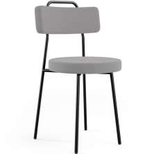 Cadeira Decorativa Estofada Para Sala De Jantar Barcelona L02 Suede Cinza - Lyam Decor
