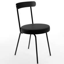 Cadeira Decorativa Estofada Para Sala De Jantar Haia F01 Couríssimo Preto - Lyam Decor