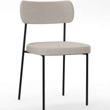Cadeira Decorativa Estofada Para Sala De Jantar Melina L02 Linho Cru - Lyam Decor