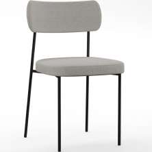 Cadeira Decorativa Estofada Para Sala de Jantar Melina F01 Linho Cinza - Lyam Decor