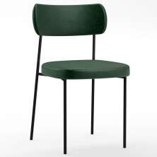 Cadeira Decorativa Estofada Para Sala de Jantar Melina L02 Couríssimo Verde Musgo - Lyam Decor