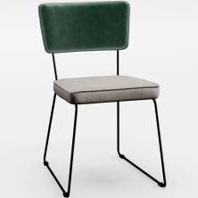 Cadeira Decorativa Estofada Sala De Jantar Allana L02 Facto Verde Musgo Linho Bege - Lyam Decor
