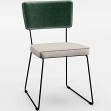 Cadeira Decorativa Estofada Sala De Jantar Allana L02 Facto Verde Musgo Linho Cru - Lyam Decor