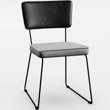 Cadeira Decorativa Estofada Sala Jantar Allana L02 Couríssimo Preto Linho Cinza - Lyam Decor