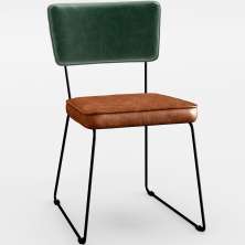 Cadeira Decorativa Estofada Sala Jantar Allana L02 Facto Verde Musgo Couríssimo Camel - Lyam Decor