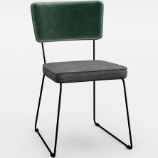 Cadeira Decorativa Estofada Sala Jantar Allana L02 Facto Verde Musgo Linho Cinza Escuro - Lyam Decor