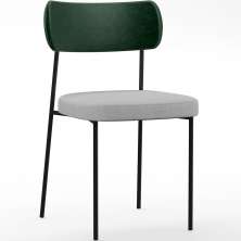Cadeira Decorativa Para Sala De Jantar Melina L02 Facto Verde Musgo Linho Cinza - Lyam Decor