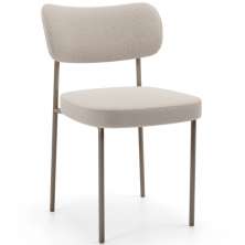 Cadeira Decorativa Sala De Jantar Melina Base Arena L02 Bouclê Creme - Lyam Decor