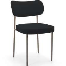 Cadeira Decorativa Sala De Jantar Melina Base Arena L02 Bouclê Preto - Lyam Decor