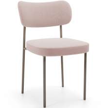 Cadeira Decorativa Sala De Jantar Melina Base Arena L02 Bouclê Rosê - Lyam Decor