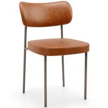Cadeira Decorativa Sala De Jantar Melina Base Arena L02 Couríssimo Camel - Lyam Decor