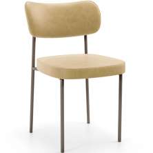 Cadeira Decorativa Sala De Jantar Melina Base Arena L02 Couríssimo Fendi - Lyam Decor