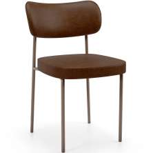Cadeira Decorativa Sala De Jantar Melina Base Arena L02 Couríssimo Marrom - Lyam Decor