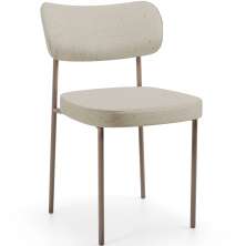 Cadeira Decorativa Sala De Jantar Melina Base Arena L02 Linho Bege - Lyam Decor