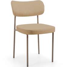 Cadeira Decorativa Sala De Jantar Melina Base Arena L02 Linho Bege Escuro - Lyam Decor