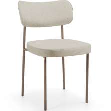 Cadeira Decorativa Sala De Jantar Melina Base Arena L02 Linho Champagne - Lyam Decor