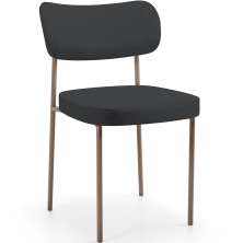 Cadeira Decorativa Sala De Jantar Melina Base Arena L02 Linho Chumbo - Lyam Decor
