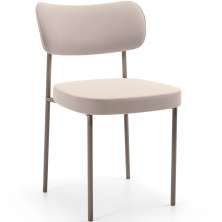 Cadeira Decorativa Sala De Jantar Melina Base Arena L02 Suede Bege - Lyam Decor