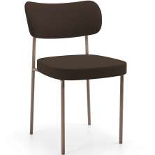 Cadeira Decorativa Sala De Jantar Melina Base Arena L02 Suede Marrom - Lyam Decor